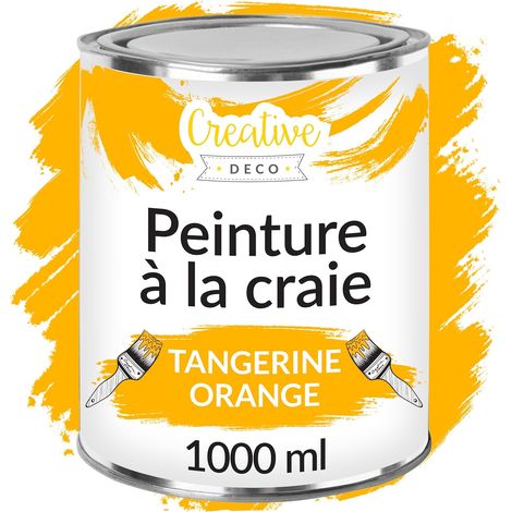 Peinture à la Craie Mandarine 1L Mat et Lavable pour Meuble Bois (1/5)
