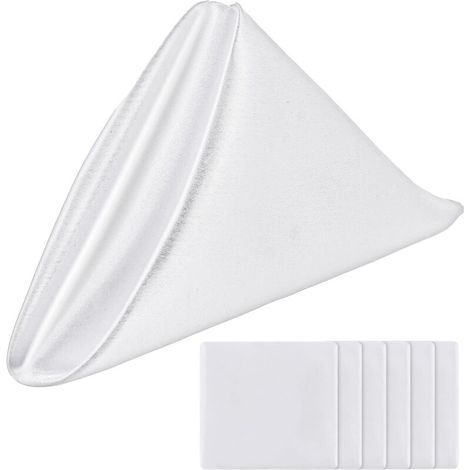Bardusch-6 serviettes table damassées 43x43 cm, tissu soyeux indéchirable – lavables – Blanc (1/5)