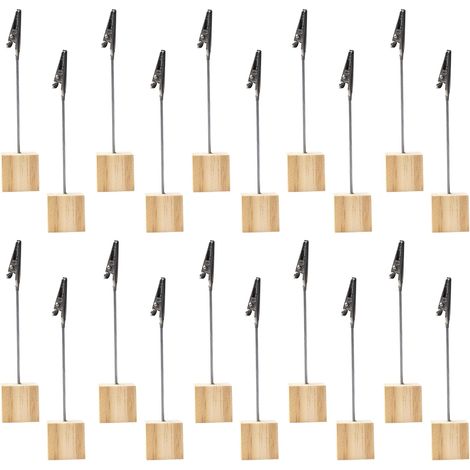 20PCS 13cm Métal Porte Photo Pince Base en Pin Porte Photo Sur Pied Porte Nom Table Tige Porte Photo Mural à Pince Mémo et Porte-clips Message Porte Photo Pince,pour Décoration Bureau Mariage (1/5)