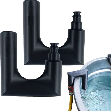 Lot de 2 supports pour tuyau d'arrosage – Guide de remplissage de piscine, design stable et précis pour orienter le flux d'eau, fixation antidérapante pour tuyaux de piscine, spa et bassin – Noir