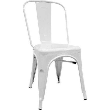 Silla de metal en acabado blanco, 86 cm(alto)44 cm(ancho)47 cm(largo)