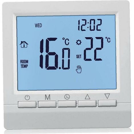 MINKUROW Thermostat für Gasboiler, Thermostat, batteriebetrieben, 1,5 V, Regler, Temperatur für Boiler, wöchentlich programmierbar