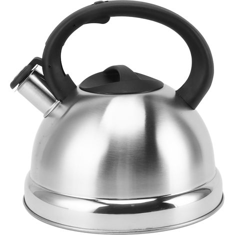 Bouilloire sifflante en acier inoxydable facile à nettoyer, compatible avec les plaques à induction et les cuisinières à gaz. (1/5)