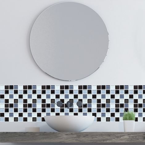 6 Stück 3D-Selbstklebe-Wandfliesenaufkleber in Mosaikoptik aus PVC zur Schlafzimmerdekoration (1/5)