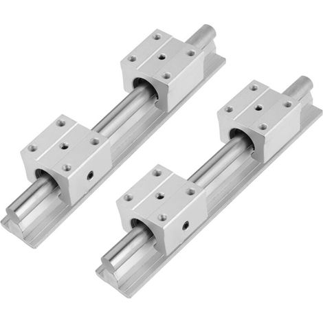 2 rails de guidage linéaires SBR12 de 200 mm, 4 blocs de roulement SBR12UU, pièces CNC