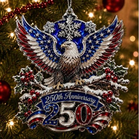 USA 250th Anniversary Christmas Ornament - American 250th Anniversary Christmas Decorations