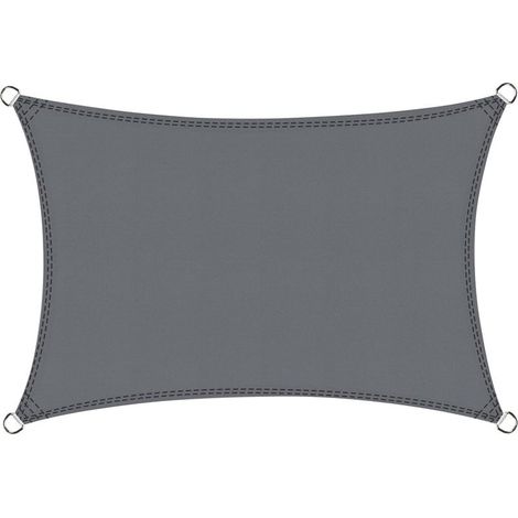Voile d'ombrage Rectangulaire 3x5m Imperméable Toile Ombrage UV Protection pour Patio Jardin, Terrasse,Extérieur, Balcon,Couleur Gris (1/5)
