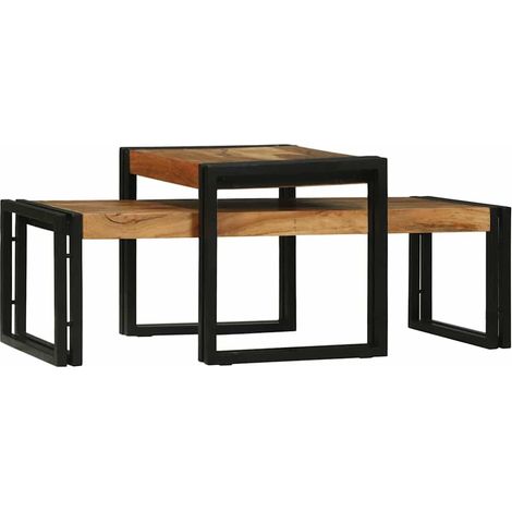 Couchtisch 2 pcs Braun 48 x 40 x 40 cm Massivholz Akazie