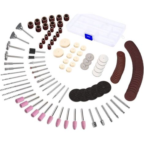 141Pcs Accessoires pour Outils Rotatifs avec 3mm Mandrin/Universels Découpage/Polissage/Perçage/Meulage/Gravure Accessoires d'mini Meuleuse & mini Perceuse pour Bricolage Artisanat (1/4)