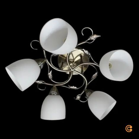 [GEBRAUCHT] B-Ware Deckenleuchte Lampe Licht Lindby Thaddeus Wohnraum Nickel Weiß 5-flammig (1/2)