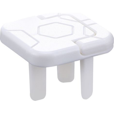 20 prises électriques cache-enfants en plastique ignifuge blanc, protection isolante pour bébé, housses de sécurité 3 pieds (1/5)