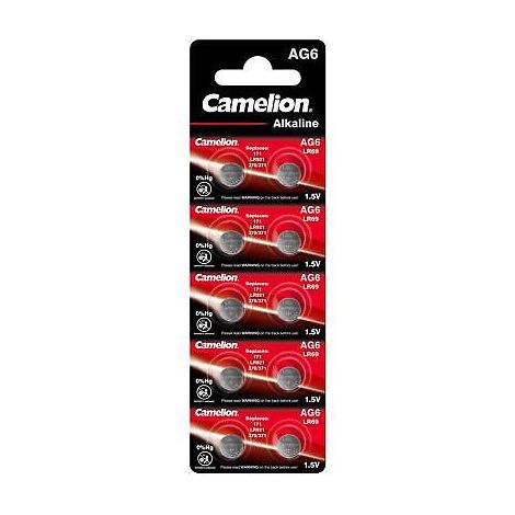Piles alcalines boutons - AG 6 / LR69- pack de 10 Camelion (1/2)