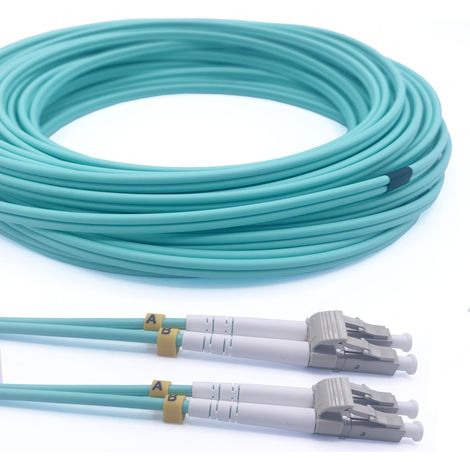 Elfcam Duplex LWL-Patchkabel 50m LC/UPC auf LC/UPC – OM3 50/125 µm, LSZH, 10 Gbps – Hochwertiges Glasfaserkabel für schnelle Verbindungen