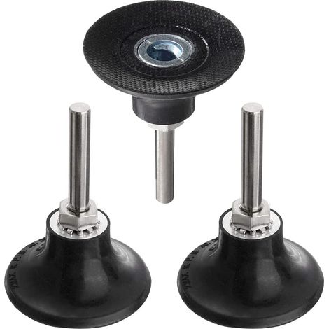 Lot de 3 Supports de disque abrasif, Tige 6,35 mm, Vitesse 30000 tr/min, Pour perceuse et meuleuse