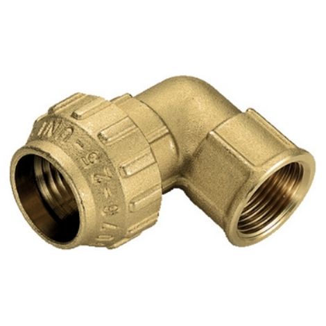 RACCORDO CURVO FEMMINA IN OTTONE TIEMME 2 x 63 TIEMME