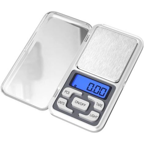 Precision kitchen scale, measuring range 0.01 g-500 g, with LED display and tare function (1/5)