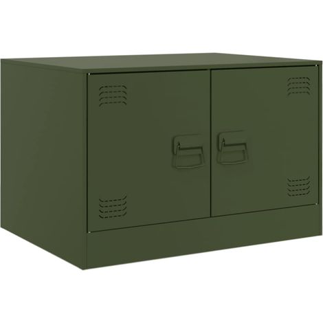 Maison Exclusive - Tavolino da Salotto Verde Oliva 67x50x44 cm in Acciaio