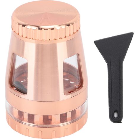 Tragbare, manuelle Gewürzmühle aus rostfreier Zinklegierung für getrocknete Kräuter und Nüsse, roségoldfarben (1/5)