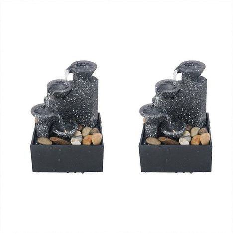 Lot de 2 fontaines de table décoratives en cascade pour la relaxation et la méditation (1/5)