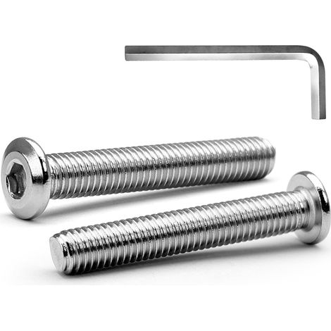 M6x50 mm Flachkopfschrauben – 10er-Pack – Edelstahl A2 – Hochleistungsbefestigung für Möbel und Maschinen – Für den Innen- und Außenbereich – Silber (1/5)