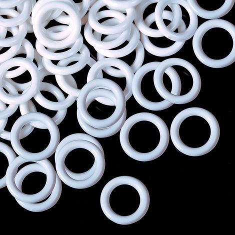 100 anillas para cortinas romanas, anillas de plástico en forma de O para cortinas romanas (blancas, 13 mm) (1/4)