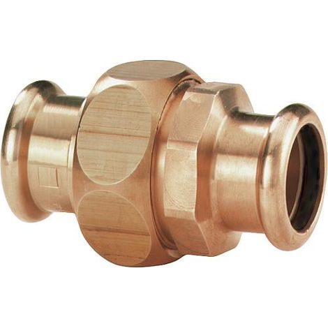 Raccord a sertir en bronze Raccord a vis fem/fem, diam. 18 mm Type 6330 joint plat, contour M (1/2)
