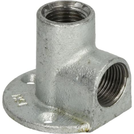 Raccord en fonte malléable coude à plaque 1/2’’ FF/FF