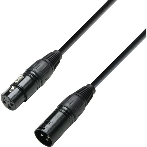 1 Câble DMX,Connecteur XLR mâle,Fiche XLR femelle,20 m,Noir,Éclairage scène
