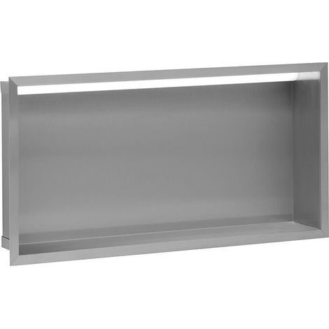 Niche mural avec éclairage LED lxhxp: 625x325x150 mm paroi arrière inox