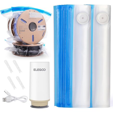 Kit de Stockage sous Vide pour Filament 3D avec Pompe Automatique et Clips d'Étanchéité, 20 Sacs Épaissis Scellés, Anti-Poussière et Résistant à l'Humidité pour Maintenir au Sec (35 x 32 cm) (1/5)