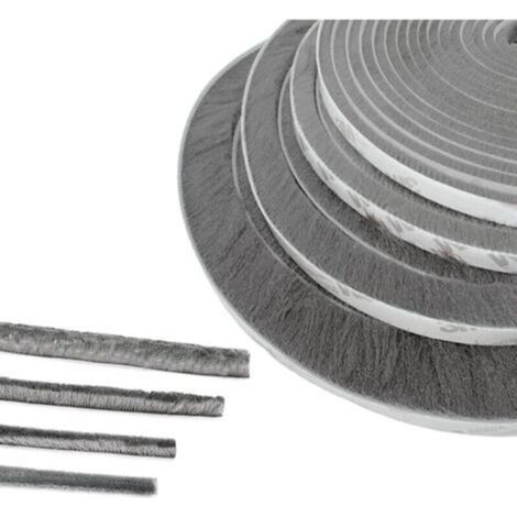 Joint de brosse de porte, 1m (L) x 9 mm (l) x 23 mm (P), gris, joint de porte et de fenêtre insonorisé, joint de brosse adhésif