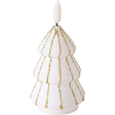 Weihnachtsbaumförmige Kerze mit künstlicher Flamme TORIS, 12 cm (1/5)