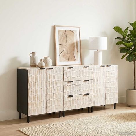 Teenpull – Sideboard 3 Stk. 60 x 33 x 75 cm Massivholz Mango (1/5)