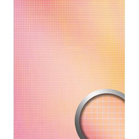 Wall panel wallcovering self-adhesive Mirror design WallFace 27376 M-STYLE HOLLYWOOD Mosaic 5 x 5 mm metallic glossy look pink orange multicolour 0.96 sqm (1/3)