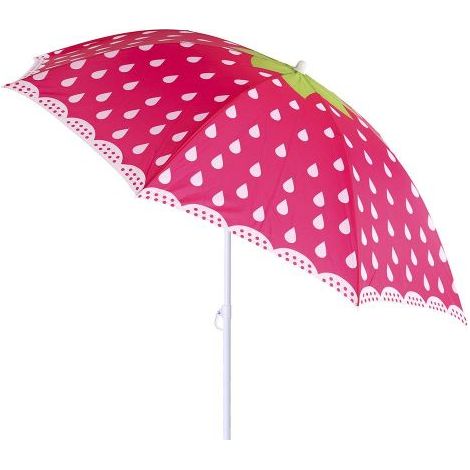 OMBRELLONE DA SPIAGGIA CON STAMPA FRUTTA FRAGOLA 180CM CON CUSTODIA