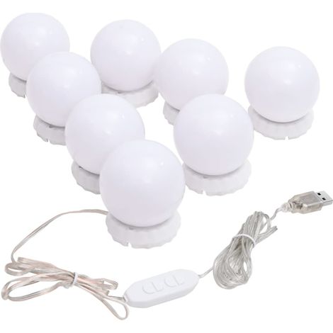 Lampe de miroir avec 8 ampoules LED Blanc chaud et blanc froid CFW13977 (1/5)