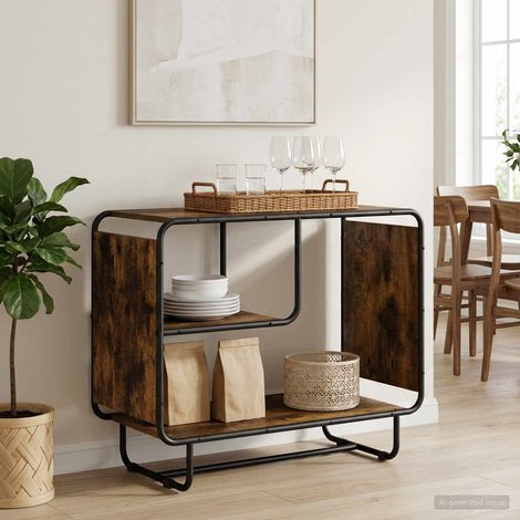 vidaXL Buffet Chêne fumé 80 x 37,5 x 64,5 cm Bois d'ingénierie (1/5)