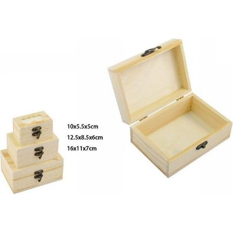 TrAdE Shop Traesio - Set 3 Scatole In Legno Decoupage Portagioie Matrioska Cofanetto 74015a Ly-10298 -