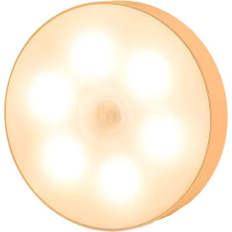 Luz nocturna LED, sensor magnético de movimiento para interiores, adhesivo incluido, recargable por USB, luz blanca cálida, paquete de 2 unidades. (1/4)