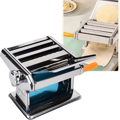 Machine à Pâtes 3 Lames en Acier Inoxydable - Laminoir à Pâte Manuel pour Nouilles Fraîches, Appareil à Presser la Pâte pour Cuisine (1/5)