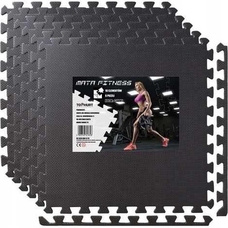 Esterilla protectora para fitness, negra, 18 piezas (1/5)