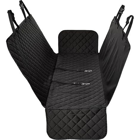 QAZQA Housse de siège de voiture pour chien, Housse de Coffre de Voiture pour Chien Imperméable Anti-déchirure avec Fenêtre de Visualisation,147 x 137 cm,noir (1/5)