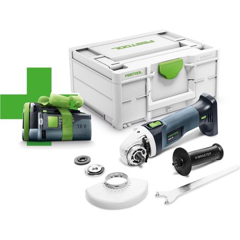 Festool – Meuleuse d'angle sans fil 18V 125mm – Moteur Brushless EC-TEC – Vitesse 4500-8500 min – Avec batterie 5,0Ah – Systainer inclus - EB-Basic-5 (1/10)