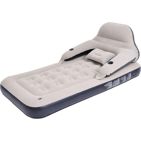 Matelas Gonflable pour lit Double avec tête de lit et Oreiller, lit Gonflable pour la Nuit en Plein air (1/5)