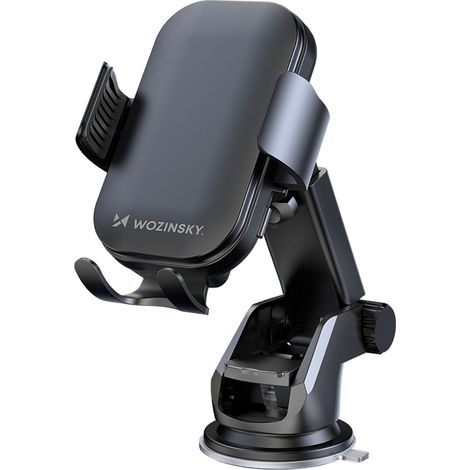 Soporte para teléfono con cargador inductivo de 15 W para salpicadero de coche, color negro (1/5)