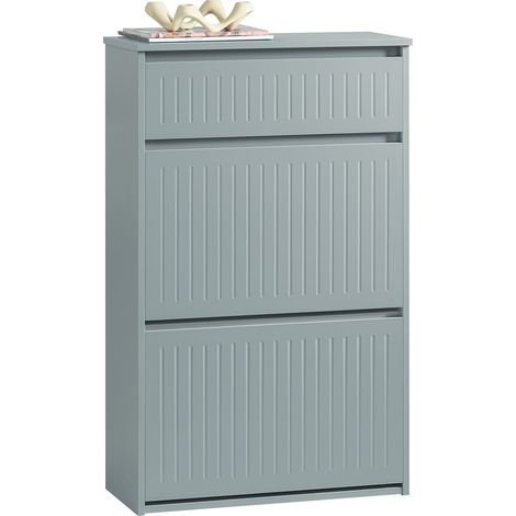 Zapatero Estrecho con 2 Solapas y 1 Cajón Organizador para Zapatos de Entrada Gris 61 x 26 x 100 cm FSR165-HG SoBuy ES (1/5)