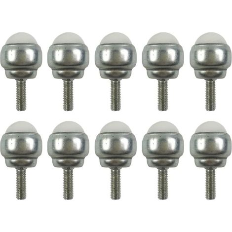 10 ruote piroettanti con cuscinetti a sfera, ruote con stelo in acciaio al carbonio con filettatura M5, mini ruote universali con cuscinetti a sfera per mobili (1/4)