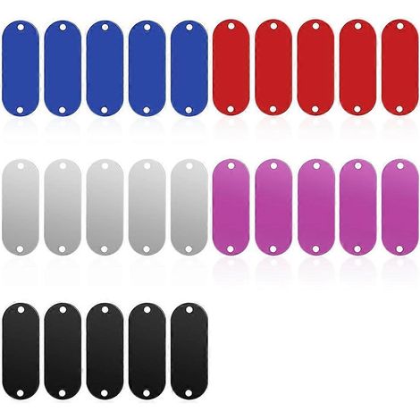 Métal Stamping Blanks, 25 pièces aluminium Engraving Blanks Rectangle Laser Engraving avec 2 Holes (5 couleurs) (1/5)