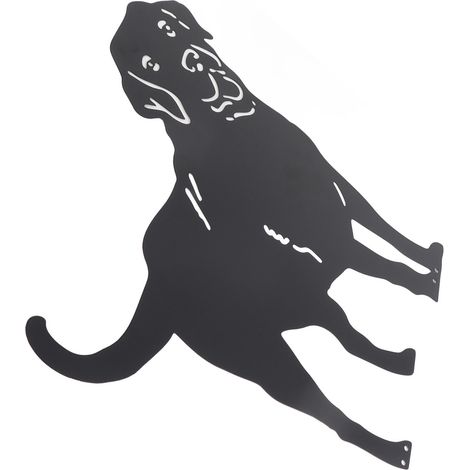 Figura de jardín [de pie] Silueta de Labrador, decoración exterior, metal con recubrimiento electrostático, hierro, 38 x 37 cm (1/5)