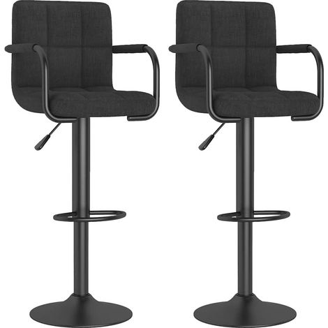 Maison Exclusive - Barhocker 2 Stk. Schwarz Stoff (1/5)